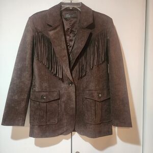 BlankNYC Faux Suede Fringe Jacket